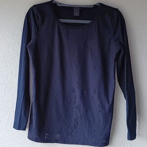 Ann Taylor Lined Lace Long Sleeve Blouse